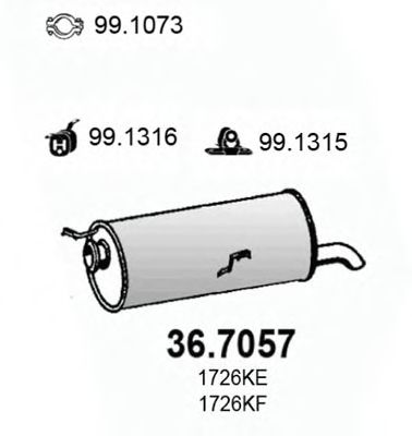 36.7057 Asso Глушник вихлопних газів кінцевий