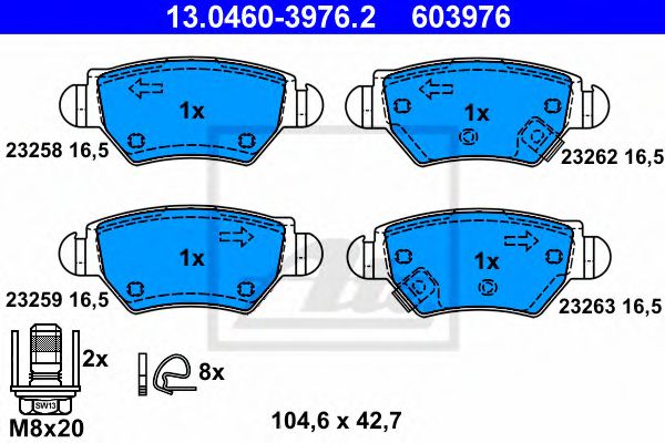 13.0460-3976.2 ATE Гальмівні колодки