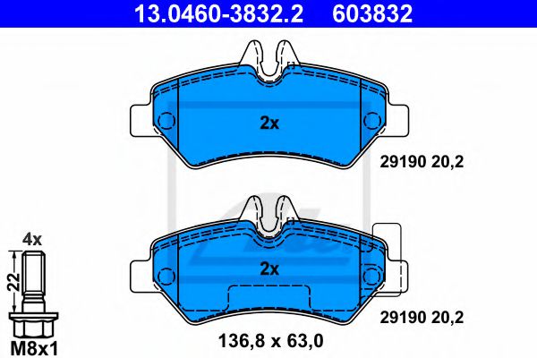 13.0460-3832.2 ATE Тормозные колодки для Volkswagen Crafter