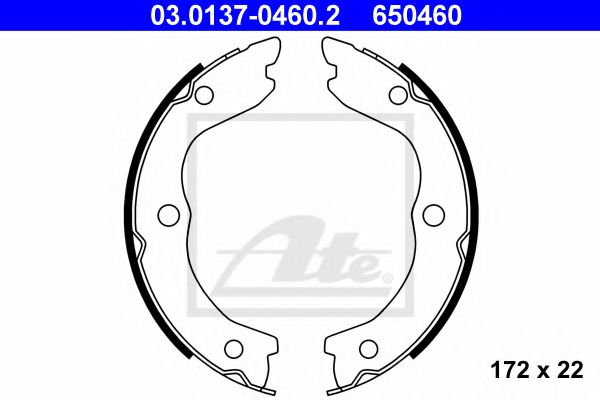 03.0137-0460.2 ATE Колодки ручника для Nissan X-Trail