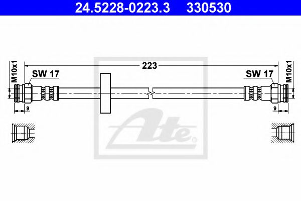 24.5228-0223.3 ATE Гальмівний шланг