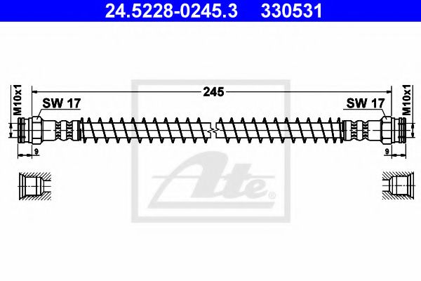 24.5228-0245.3 ATE Тормозной шланг