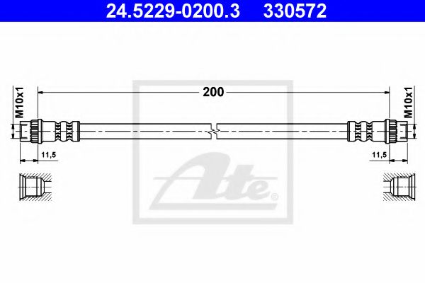 24.5229-0200.3 ATE Гальмівний шланг