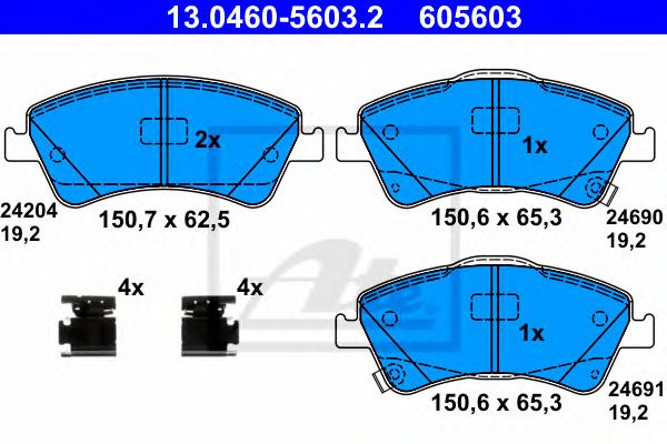 13.0460-5603.2 ATE Гальмівні колодки
