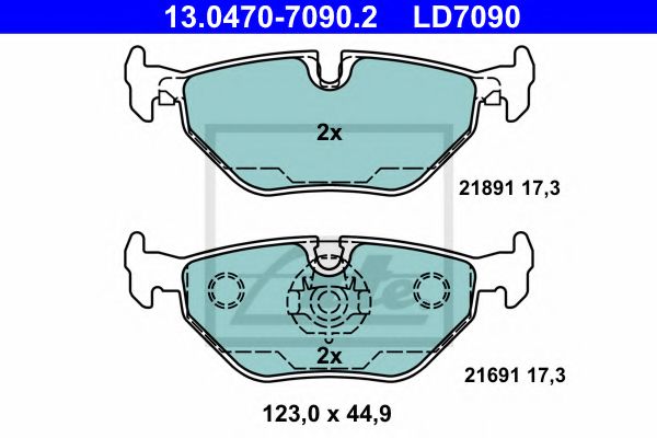 13.0470-7090.2 ATE Тормозные колодки для BMW 5 Series