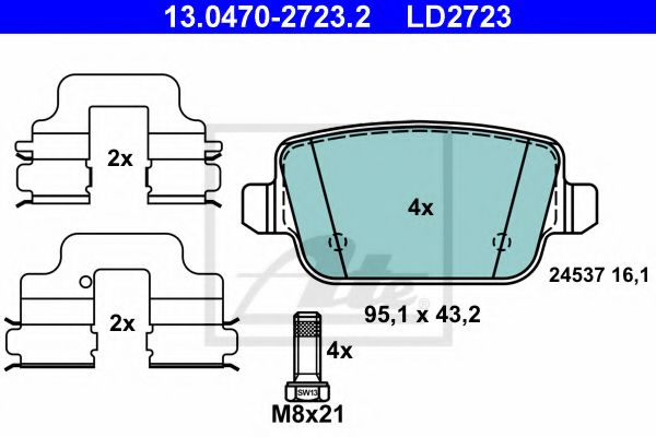 13.0470-2723.2 ATE Тормозные колодки