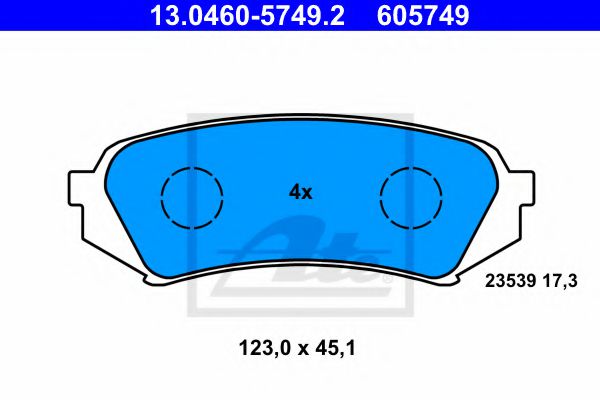 13.0460-5749.2 ATE Гальмівні колодки