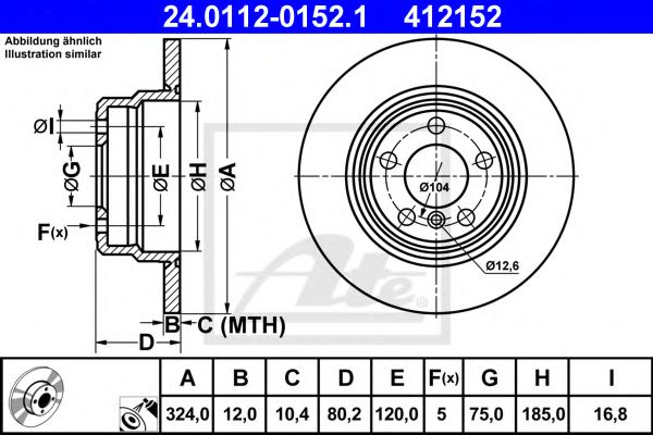 24.0112-0152.1 ATE Тормозной диск для BMW X5