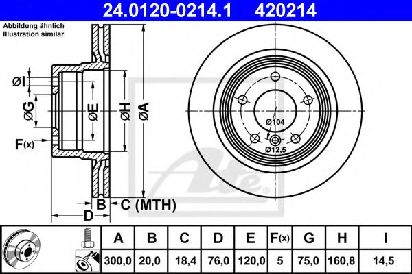 24.0120-0214.1 ATE Тормозной диск для BMW 1 Series