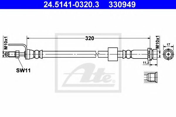 24.5141-0320.3 ATE Гальмівний шланг