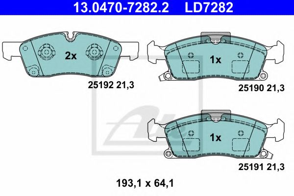 13.0470-7282.2 ATE Гальмівні колодки