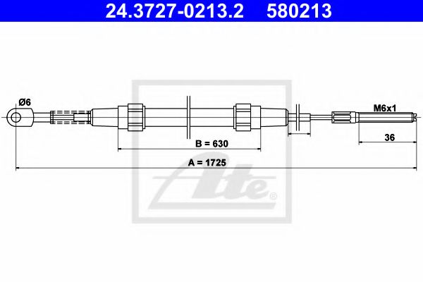 24.3727-0213.2 ATE Трос ручного гальма для BMW 3 Series