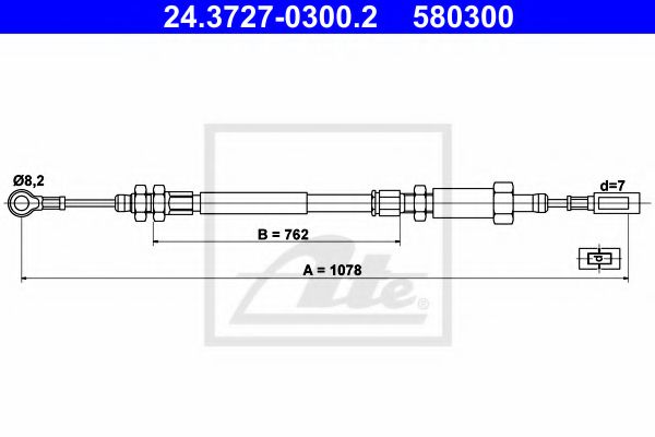24.3727-0300.2 ATE Трос ручного тормоза