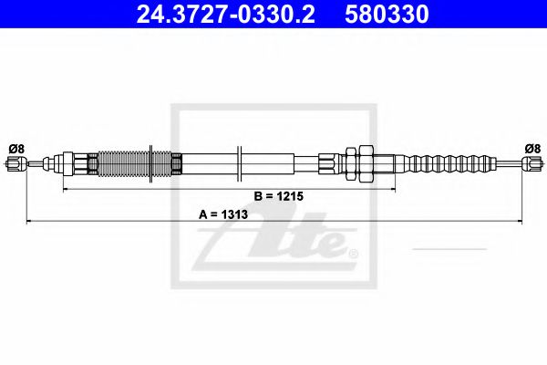 24.3727-0330.2 ATE Трос ручного тормоза для Citroen Xantia