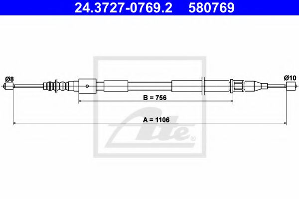 24.3727-0769.2 ATE Трос ручного гальма