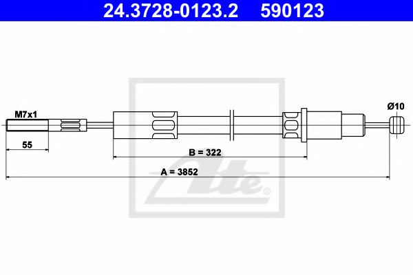 24.3728-0123.2 ATE Трос сцепления для Volkswagen Transporter