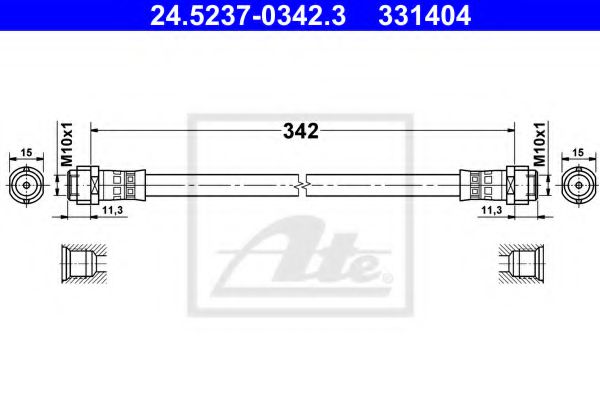 24.5237-0342.3 ATE Гальмівний шланг для Mercedes A-Class