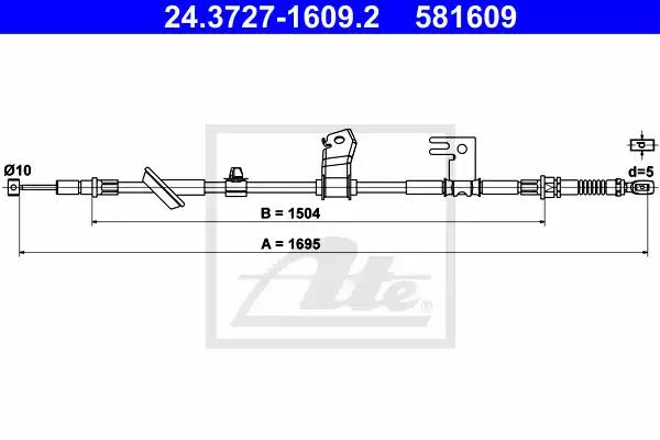 24372716092 ATE Трос ручного гальма для Honda Jazz