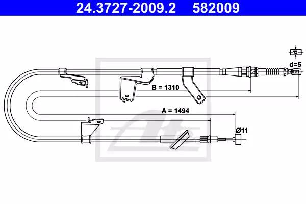 24372720092 ATE Трос ручного гальма для Suzuki Swift