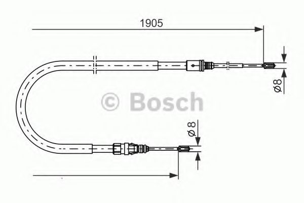 1 987 477 237 Bosch Трос ручного тормоза для Peugeot 207