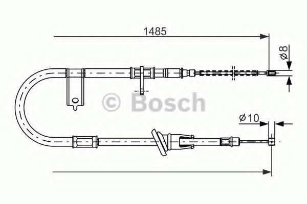 1 987 477 614 Bosch Трос ручного гальма для Hyundai Accent