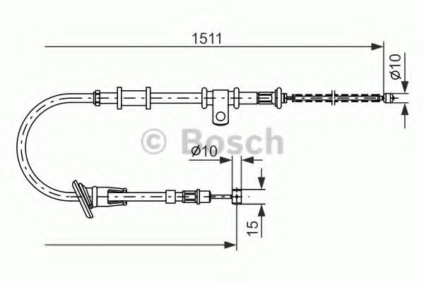 1 987 477 677 Bosch Трос ручного тормоза для Mitsubishi Carisma