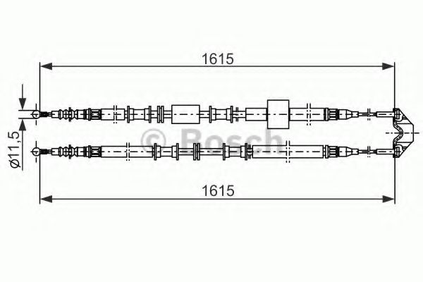 1 987 477 935 Bosch Трос ручного гальма для Opel Meriva