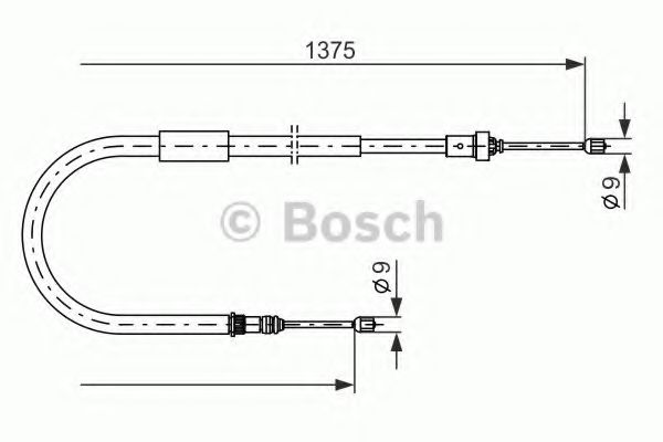 1 987 477 967 Bosch Трос ручного гальма для Renault Modus