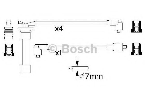 0 986 356 893 Bosch Комплект дротів запалювання для Nissan Serena