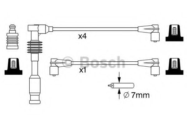 0 986 357 227 Bosch Комплект дротів запалювання