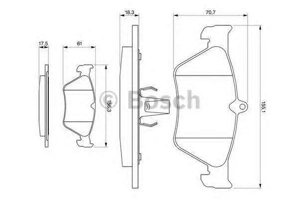 0 986 461 129 Bosch Гальмівні колодки
