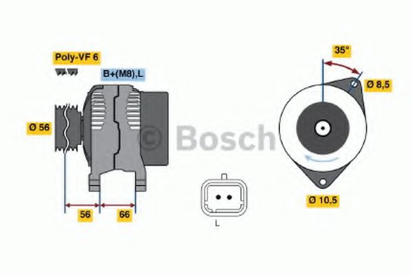 0 986 043 091 Bosch Генератор
