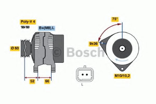 0 986 045 221 Bosch Генератор для Renault Twingo