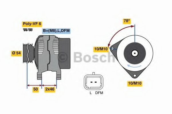0 986 080 190 Bosch Генератор