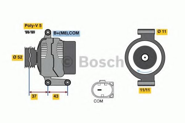 0 986 080 500 Bosch Генератор