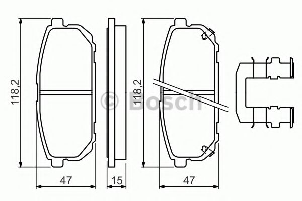 0 986 494 590 Bosch Гальмівні колодки для Kia Sorento