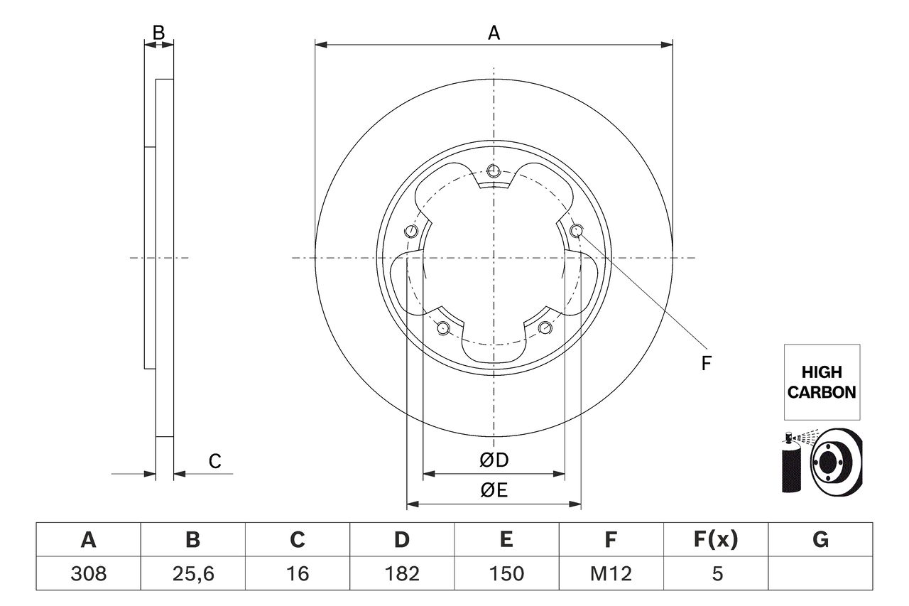 0986479h56 Bosch Гальмівний диск для Ford Transit