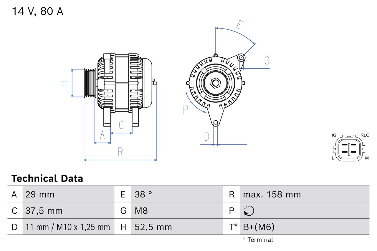 0 986 082 360 Bosch Генератор