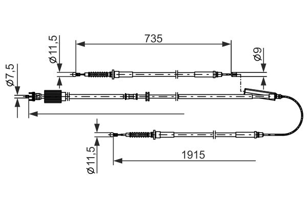 1987482801 Bosch Трос ручного тормоза для Opel Astra