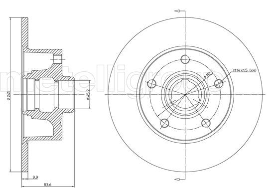 800-394 Cifam Тормозной диск для Audi A4