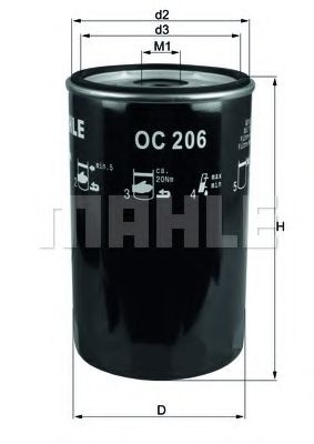 OC 206 Mahle Масляный фильтр