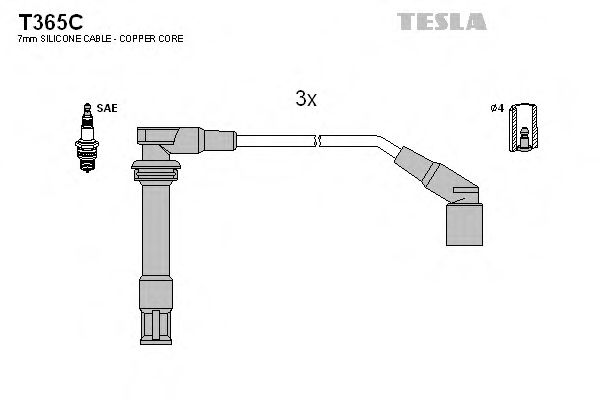 T365C Tesla Комплект дротів запалювання