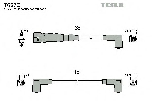 T662C Tesla Комплект дротів запалювання для Volkswagen LT