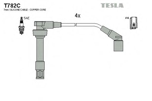 T782C Tesla Комплект проводов зажигания