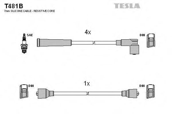 T481B Tesla Комплект дротів запалювання