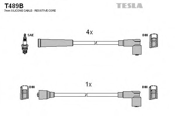 T489B Tesla Комплект проводов зажигания для Nissan Sunny