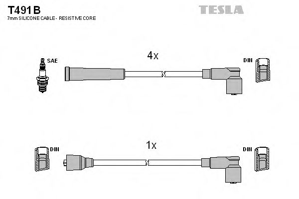 T491B Tesla Комплект проводов зажигания для Nissan Sunny