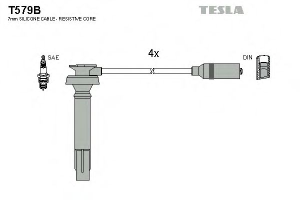 T579B Tesla Комплект проводов зажигания