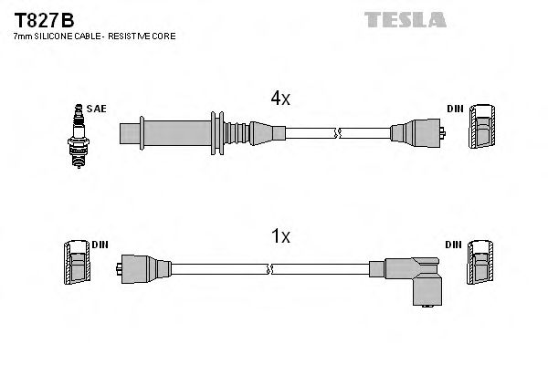 T827B Tesla Комплект дротів запалювання для Citroen C15