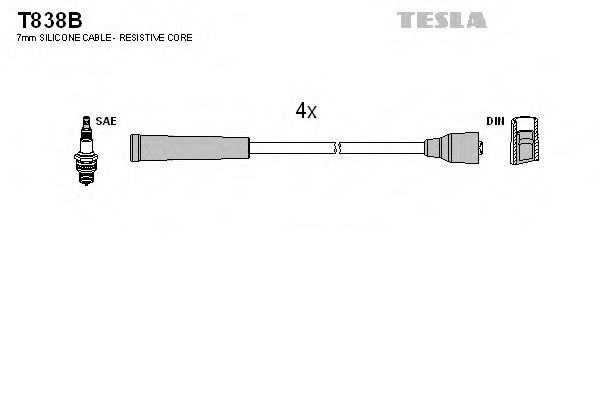 T838B Tesla Комплект проводов зажигания для Hyundai Pony